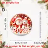 Pingente Acrílico de Natal 2027 Ornamento Plano 2D do Papai Noel Decoração de Árvore de Natal Charme para Retrovisor de Carro
