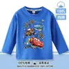 Ropa de Otoño para Niños de Cars Rayo McQueen Camiseta de Algodón Puro de Manga Larga Niños Niñas Bebé Cuello Redondo Top Ropa de Otoño