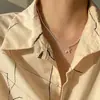 Moda Transfronteriza Europea y Americana Collar Sencillo con Perlas de Imitación en Forma de Corazón Cadena para Clavícula Versátil Hecha a Mano con Perlas Accesorios al por Mayor