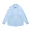 Camisa Bordada Floral Artística de Manga Longa para Homens e Mulheres, Estilo Coreano de Primavera, Gola Waffle Lisa, Cardigã Fashion para Casais