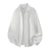Nueva Camisa de Manga Larga para Hombre Otoño 2026, Estilo Hong Kong, Estilo Old Money, Color Sólido, Imitación Lino, Camisa Casual de Manga Larga para Hombres Jóvenes