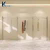 Perchero de Ropa de Acero Inoxidable, Exhibidor de Ropa, Diseño de Pared y de Pie, Soporte de Exhibición, Estante para Tienda Boutique, Engrosado