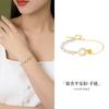 Pulsera de Plata Esterlina S925 de Fujian y Guangdong con Hoja de Ginkgo y Hebilla de la Paz de Jade Hetian para Mujer, Joyería de Pulsera con Cuentas de Estilo Nuevo Chino de Alta Gama
