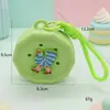 Bolsa de Silicone com Furo Estilo Desenho Animado Mini Carteira de Moedas Bolsa de Cosméticos DIY Bolsa para Fones de Ouvido Pingente de Chaveiro Presente