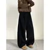Calça de veludo cotelê marrom estilo americano para homens, primavera/outono de 2026, corte solto, tamanho grande, calça casual larga vintage resistente