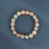 Pulsera de Cristal Rosa-Morado para Mujer al por Mayor, Cuentas Budistas Suaves Envolviendo el Dedo, Juguete para Aliviar el Estrés para Estudiantes, Pulsera de Amistad Degradada para Hombres