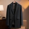 Forro de plumón de ganso removible Abrigo exterior de lana de doble cara Cortavientos para hombre Otoño e Invierno Abrigo de lana de longitud media Chaqueta casual de negocios para hombre