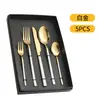 Produto Mais Vendido da Amazon: Conjunto de Talheres de Aço Inoxidável 410 com 24 Peças, Cavaleiro 4 Peças Principais Conjunto de Faca de Bife, Garfo e Colher Estilo Ocidental