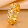 Anillo Abierto Nuevo Estilo Chino Moneda Antigua de Oro y Cobre, Anillo de Dedo Índice de Tendencia Nacional de Lujo Ligero de Gama Alta, Joyería Versátil de Moda para el Uso Diario