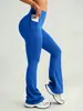 Calça boca de sino justa estilo europeu e americano com leve alargamento, toque natural, levanta bumbum, para yoga, dança e esportes, para o verão