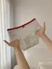 Pantaletas Jacquard Color Crema de Algodón Puro para Mujer, Longitud Extendida, Refuerzo de Algodón Puro Antibacteriano, Adorno de Encaje Dulce, Braguitas de Lunares para Niña