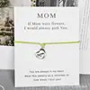 Pulsera Tarjeta de Bendición Pulsera para MAMÁ Día de la Madre Colgante de Aleación Pulsera de Cuerda de Cera Directo de Fábrica Segundas