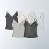 Y20109-26 Camisola Rayada Sexy Ajustable de Chica Caliente de Verano Top sin Mangas Estilo Vacaciones Corto