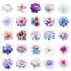 50 Adesivos Florais Coloridos a Laser, Filme Flash, Flores de Planta, Decoração Impermeável Criativa, Adesivos Guka para Diário DIY