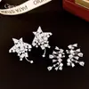 Pendientes de Estrella de Circonita Super Brillantes de Moda Aguja de Plata, Pendientes Versátiles Elegantes para el Día a Día del Commuter, Pendientes de Lujo Ligero de Alta Gama para Mujer