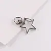 Llavero simple de estrella metálica de cinco puntas, broche de resorte, conector para bolsa DIY, adorno colgante, material para accesorios