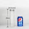 Fábrica al por mayor 5.5*20 botella de plástico PET frasco de plástico transparente de grado alimenticio frasco sellado frasco de 400 ml