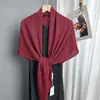 Novo Lenço Triangular Grande Cor Lisa com Recorte para Mulheres com Corte Assimétrico e Cashmere para Primavera, Verão e Outono Lenço Xale Macio e Quente