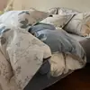 Novo conjunto de cama de quatro peças em algodão escovado 2026 novo lençol de cama 100% algodão capa de edredom estampada conjunto de cama de três peças