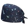 Gorro Quirúrgico Estampado Algodón Puro Ajustable con Botón con Banda Absorbente de Sudor Color Sólido Gorro de Sala de Operaciones para Doctor Gorro de Enfermera UCI