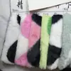 Tela de Felpa con Estampado de Corazón de Imitación de Piel de Conejo Moda Súper Suave Piel de Conejo Estampado Patrón de Panda Textil para el Hogar Juguete Tela para Ropa