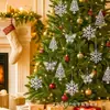 Decorações de Natal enfeites de cristal flocos de neve penas asas de borboleta asas de anjo transparentes iridescentes pingentes para árvore de Natal