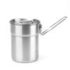 Olla de cocina ligera para exteriores, taza de café industrial vintage de acero inoxidable, taza de agua plegable portátil para escalada de montaña, viajes y acampada