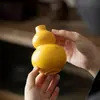 Vaso Cerâmico Colorido em Forma de Cuia com Manchas Douradas Arranjo de Flores Decoração de Casa Ornamento com Bom Significado Auspicioso de Fortuna e Riqueza