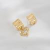 Pendientes con Anillo Colgante de Textura Arrugada Chapados en Oro de 14 Quilates que Conservan el Color, Pendientes Cóncavos Irregulares, Accesorios Metálicos para Pendientes Hechos a Mano DIY