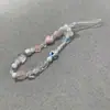 Cordão para Celular Flores Frescas de Verão Pulseira de Contas Menina Colorida Pingente de Chaveiro Conjunto de Fone de Ouvido Cabeça CCD de Câmera