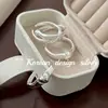 Anillo de Corazón Pequeño Convexo Simple de Plata de Ley S925 Estilo Ins de Dongdaemun, Corea del Sur, Fresco y Versátil, Estilo Lindo
