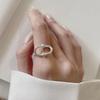 Anillo sencillo de plata 925, anillo que no se decolora, diseño de nicho, sensación de estilo ins, joyería simple, anillo de plata esterlina de alta gama, venta al por mayor para mujeres