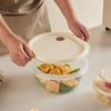 Caja de conservación de alimentos para frutas cuatro en uno puede entrar al horno microondas lonchera bento para oficinista portátil de plástico sellada