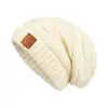 Gorro de lana tejido grueso glutinoso suave transfronterizo otoño e invierno gorro tejido cálido viaje circunferencia de cabeza grande gorro de punto