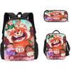 Mochila Escolar de Deformación Juvenil Nueva de Turning Red, Estudiante de Primaria y Secundaria, Mochila de Tres Piezas Periférica de Película de Anime