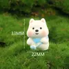 Lindo Perrito Blanco Musgo Micro Paisaje Creativo Dibujo Animado Cachorro Decoración Accesorios Mini Coche Adornos de Escritorio