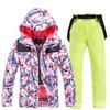 Ropa de esquí para mujer, invierno, exterior, transpirable, cálida, gruesa, snowboard, ropa de esquí doble, moda femenina