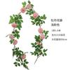 Tubería de aire acondicionado tubería de agua sala de estar interior pared colgante flor artificial ratán vid decorativa planta simulación peonía Rosa trepadora