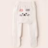 2025 Novo Inverno Padrão de Cânhamo Desenho Animado Leggings Grandes de PP Forradas com Lã Espessadas Rosa Peça Única Veludo Meia-Calça de Bebê