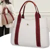 Bolsa Tote de Lona Grossa Simples Estilo Coreano Bolsa de Lona Feminina Bolsa de Ombro Listrada de Alta Qualidade