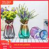 Fazendo vaso de vidro transparente pequeno vaso de flor fresca hidroponia rico bambu verde lírio ornamentos de escritório vaso