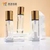 Mancha 30ml Cilíndrico Dorado Galvanizado Tapa Líquida Base de Maquillaje Cosméticos Loción Protectora Botella de Vidrio Perfume Cabezal de Spray Intercambiable
