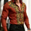 Comercio Exterior Transfronterizo Camisa de Manga Larga para Hombre Moda Callejera Amazon Casual Cardigan Casual de Manga Larga con Estampado 3D