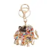 Llavero de Elefante Incrustado con Diamantes Transfronterizo del Sudeste Asiático Llavero de Animal de Tailandia Metal Creativo Dibujos Animados Pequeño Regalo