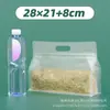 Saco Selável Auto-Sustentável Transparente de Oito Lados, Saco de Embalagem com Zíper Fosco, Saco de Embalagem Selada para Lanches e Alimentos Artesanais, Em Estoque