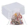 Bolsas brancas translúcidas, medindo 15*20cm/5.9*7.8 polegadas. Sacos de presente de malha pequena, mini sacos transparentes pequenos com cordão, sacos de presente pequenos fofos. Adequado para joias, doces, lanches pequenos, sachês, presentes para o Dia das Mães, casamentos, festas de aniversário, etc.. como presentes ou embalagens