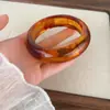 Pulseira Retrô de Resina com Formato Especial Maillard Manchadada Pulseira de Design Transfronteiriço Europeu e Americano de Alto Padrão Joia de Mão Elegante e da Moda