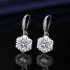 Pendientes para Transmisión en Vivo para Mujer, Forma de Corazón Sello S925 Circonita Pendientes de Circonita de Seis Garras, Pendientes Deslumbrantes Modernos Sexy