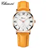Relojes de Pareja, Elegantes Relojes de Cuarzo para Mujer, Esfera Redonda Correas de Cuero, Relojes para Hombre, Venta al por Mayor Transfronteriza