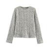 Outono e Inverno 2025 Novo Moda de Rua Europeia e Americana Transfronteiriça Feminina Gola Redonda Manga Longa com Lantejoulas Tops W021 82760